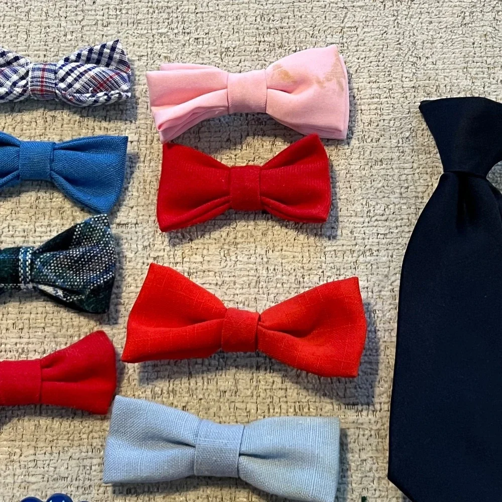 Vintage Boys Accessory Lot Clip On Bow Ties Necktie‎ White Gloves Baseball Belt